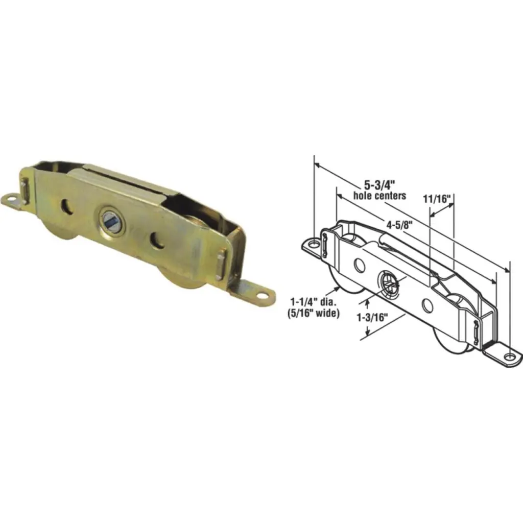 Prime-Line 1-1/4 Inch Dia. x 5-5/8 Inch L. Tandem Steel Patio Sliding Door Roller Housing Assembly Prime Line