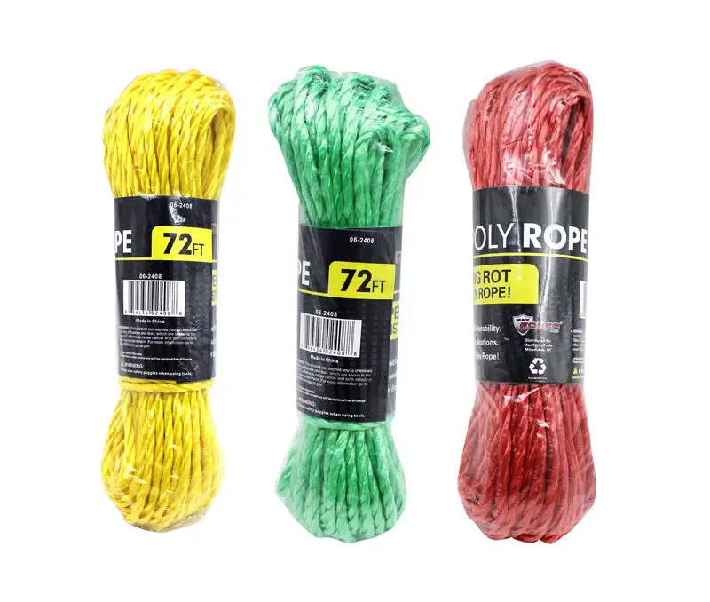 JMK 1/4 Inch Dia x 72 Inch L Assorted Twisted Poly Rope Pack 36 Diamond Visions