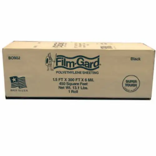 Film-Gard 626004 Black Polyethylene Construction Sheeting 18 x 300 ft