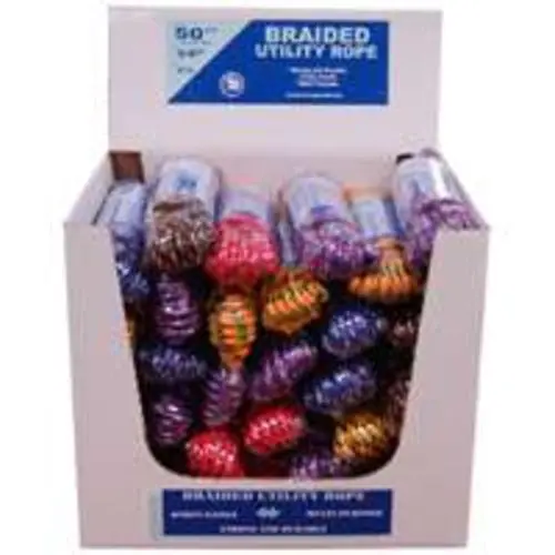 Tw Evans Cordage 99012 Braided Poly Rope Assorted Color 3/8 X 50 ft Multi-Use Rope