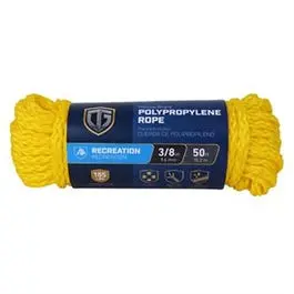 Polypropylene Rope Hollow Core Yellow 3/8-Inch x 50-Foot Marine and Construction Various