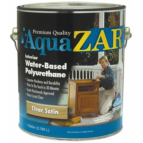 Aqua ZAR 32513 Interior Water-Based Polyurethane Clear Satin 1 Gallon