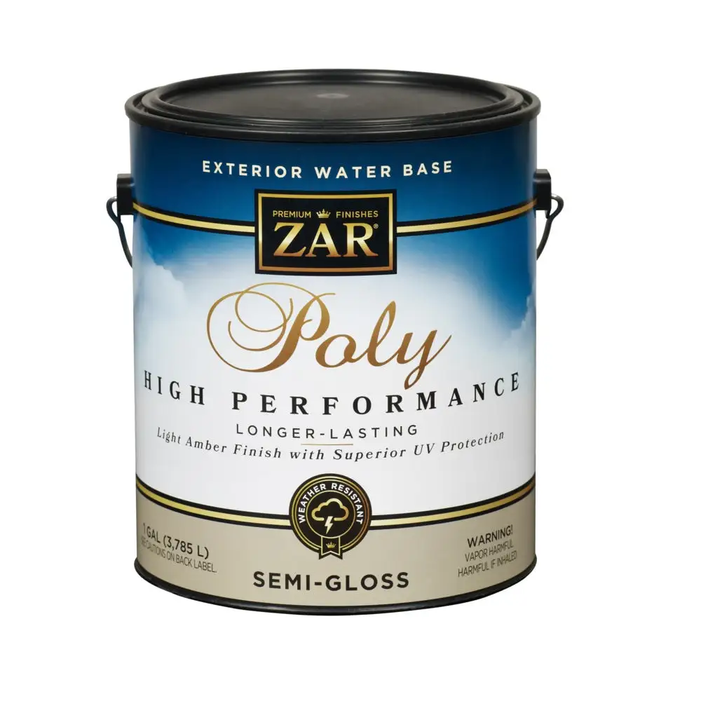 Zar 34213 Exterior Water-Based Polyurethane Light Amber Gallon Protective Finish