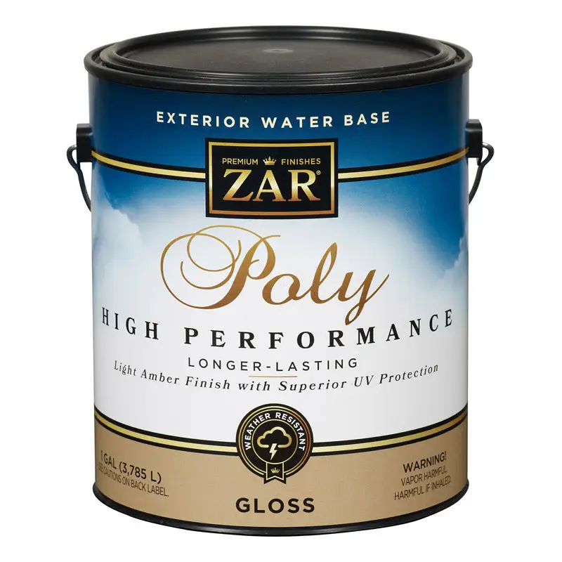ZAR Gloss Clear Water-Based Polyurethane 1 gal Pack 2 High Shine Finish