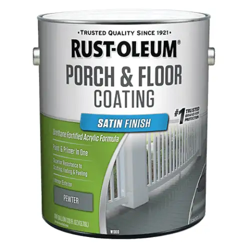 Rust-Oleum 320418 Satin Porch & Floor Coating Pewter 1-Gallon Durable