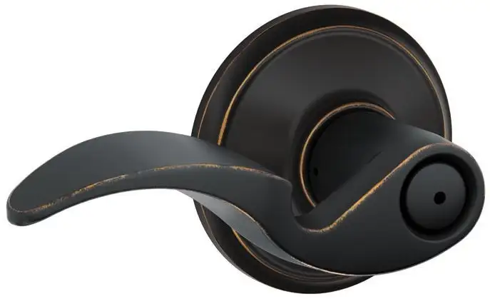 Schlage F40VAVA716 Privacy Lever Lockset Aged Bronze Door Handle