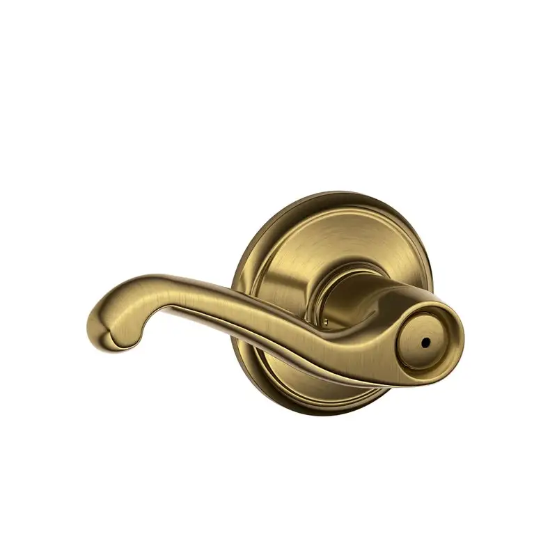 Schlage Flair Antique Brass Privacy Lockset 1-3/4 Inch Interior Door Lock