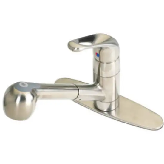BayPointe 116860CA Single Loop Handle Pull Out Kitchen Faucet PVD Brush Nickel