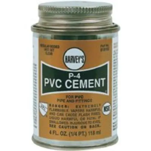 Harvey 018100-24 Pvc Regular Cement 4 Oz Plumbing Repairs