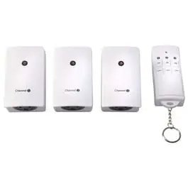 3-Outlet Indoor Plug- Wireless Remote Control Timer Lamps Woods