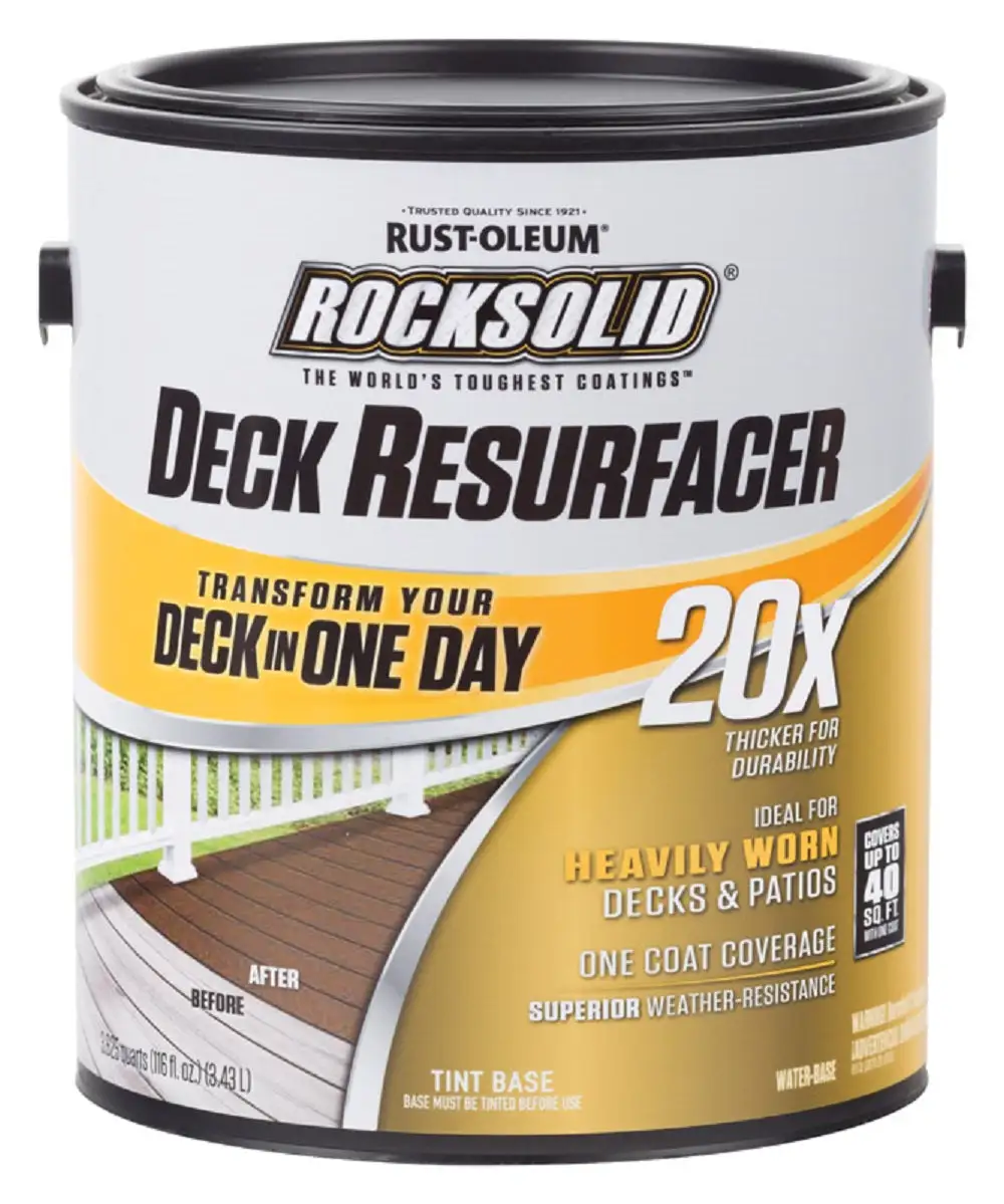 Rust-Oleum 300081 RockSolid 20x Deck Resurfacer Tint Base 1-Gallon