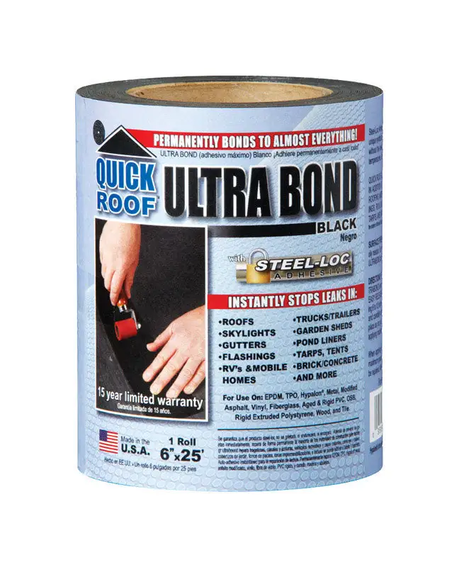 Quick Roof Ultra Bond 6x25 Self-Adhesive Black Roof Repair Tape