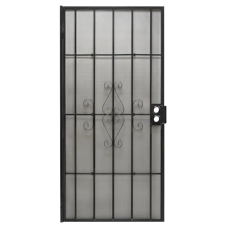 Precision 81-3/4 Inch H x 30 Inch W Regal Black Steel Security Door Home Protection