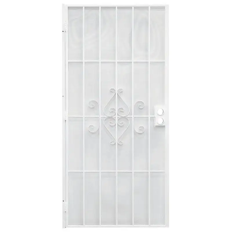 Precision 81-3/4 H x 32 W Regal White Steel Security Door Home Protection