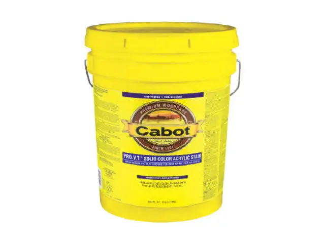 Cabot 0801-08 Solid Color 100% Acrylic Latex Siding Stain White Base 5 Gallon