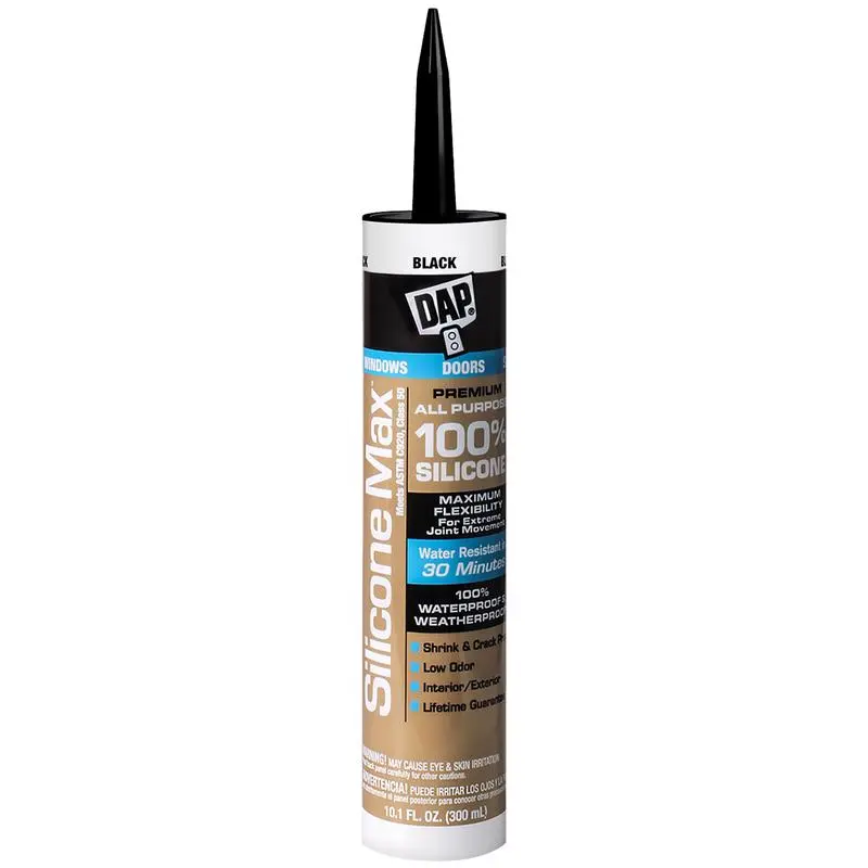 DAP Silicone Max Black Silicone All Purpose Sealant 10.1 oz Pack 12 Waterproof Adhesive