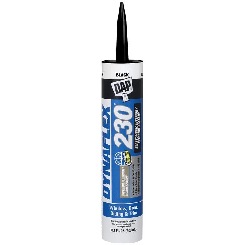 DAP DYNAFLEX 230 Black Silicone Door Trim and Window Sealant 10.1 oz Pack 12