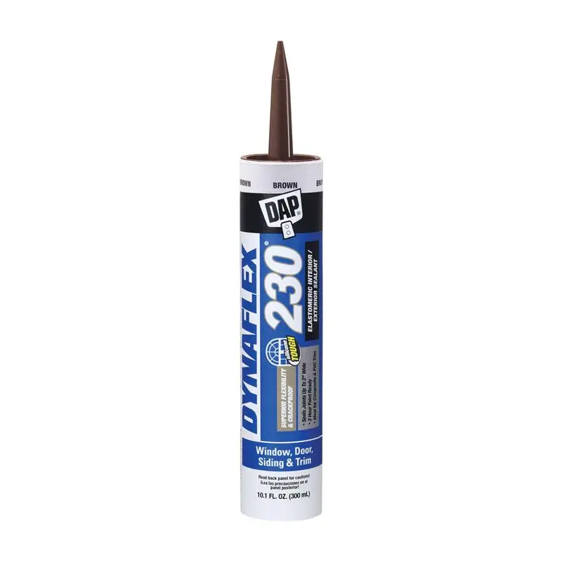 Dap Dynaflex 230 Brown Silicone Door Trim and Window Sealant 10.1 oz Pack 12