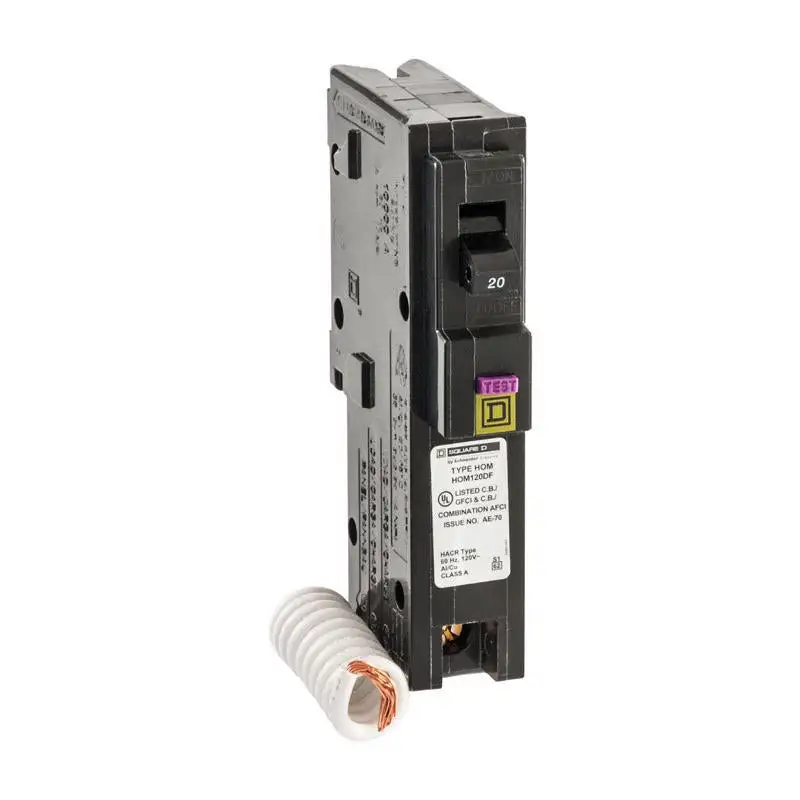 Square D HomeLine 20 Amp Dual Function CAFCI GFCI Circuit Breaker Safety