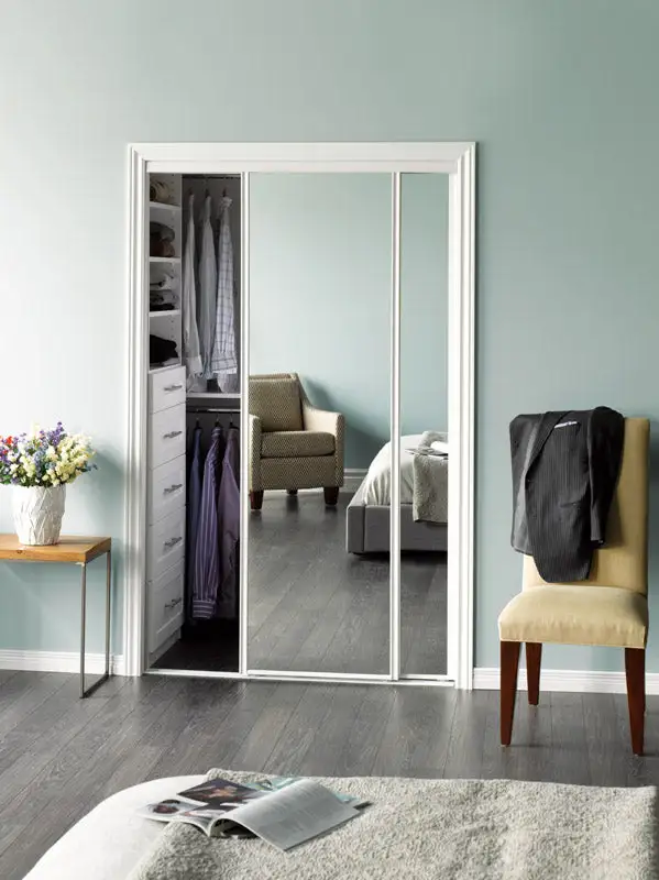 Erias Mirrored Sliding Door 48X80 Inches Closet Door