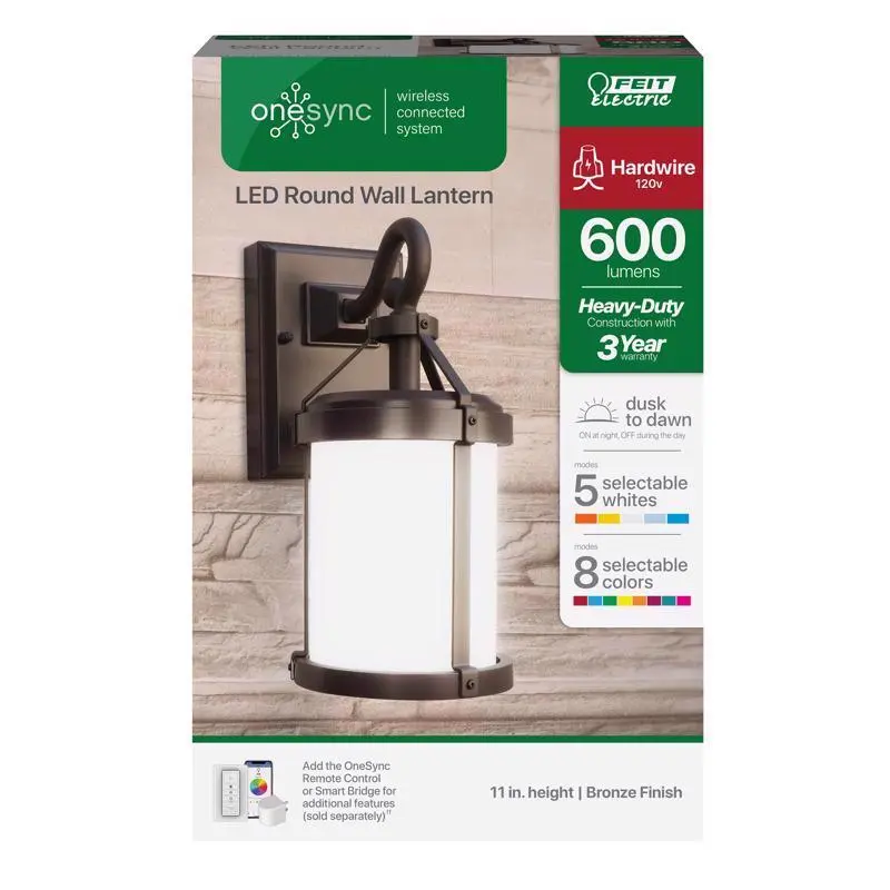 Feit Smart Home Bronze Dusk to Dawn LED Smart Wall Lantern