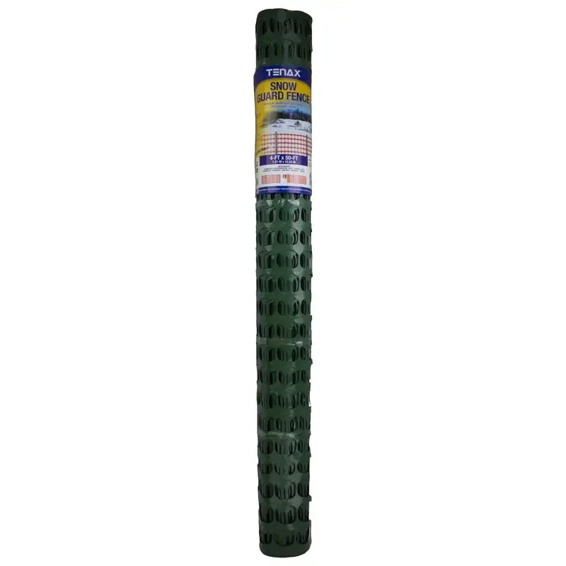 Tenax Snow Guard 4 Feet High x 50 Feet Long Polyethylene Safety Fence Green