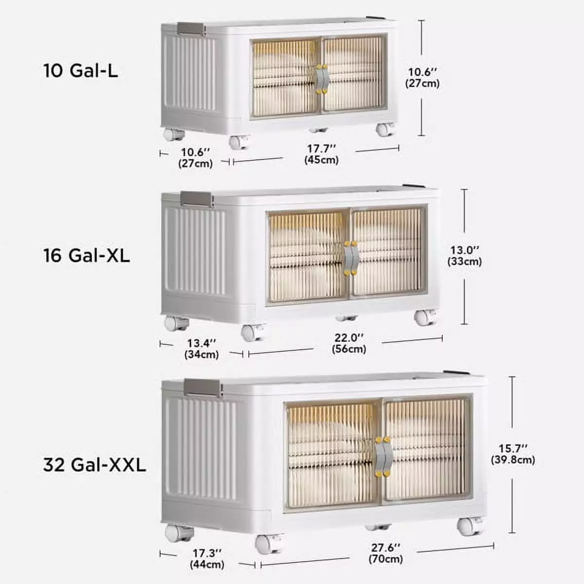 Joybos Stackable Storage Bins Lids and Doors 10 Gallon 2 Layer Home Organization YTTX