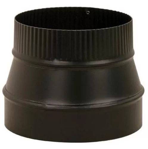 Imperial BM0074 Stove Pipe Small End Crimped Reducer 4 x 6 Inch Black Venting