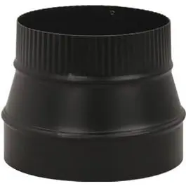 Black Stove Pipe Reducer Small End Crimp 24-Ga 7 x 6- Imperial
