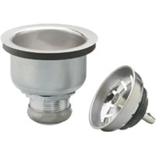 Plumb Pak PP5413 Stainless Steel Ball Deep Cup Lock Strainer 3-1/2 Inch Sink Drain