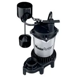 0.5 HP Zinc and Plastic Sump Pump 4200 GPH Lightweight and Durable Master Plumber