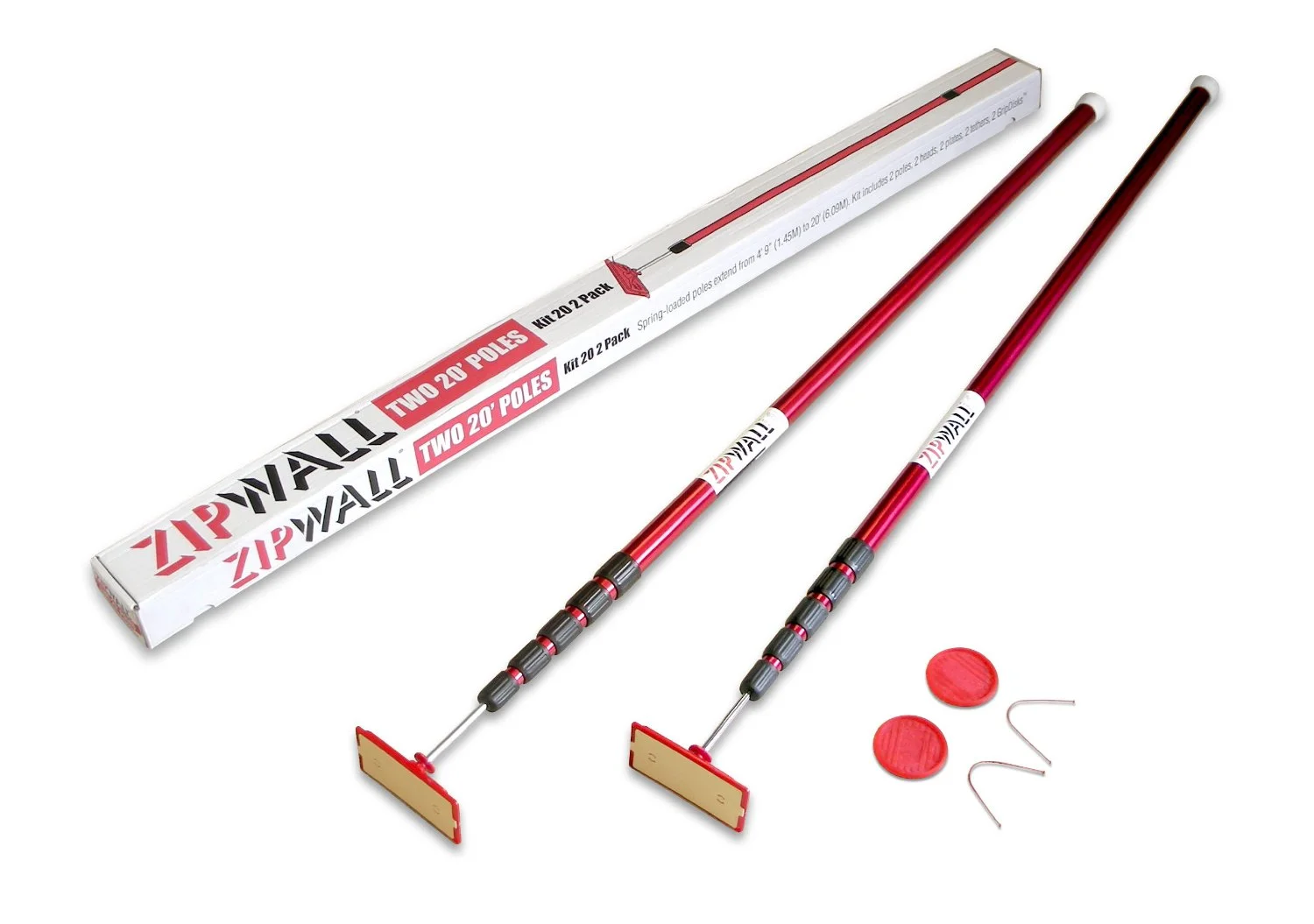 Zip Wall KT20 Spring Loaded Pole 20 Feet Adjustable Dust Barrier Support