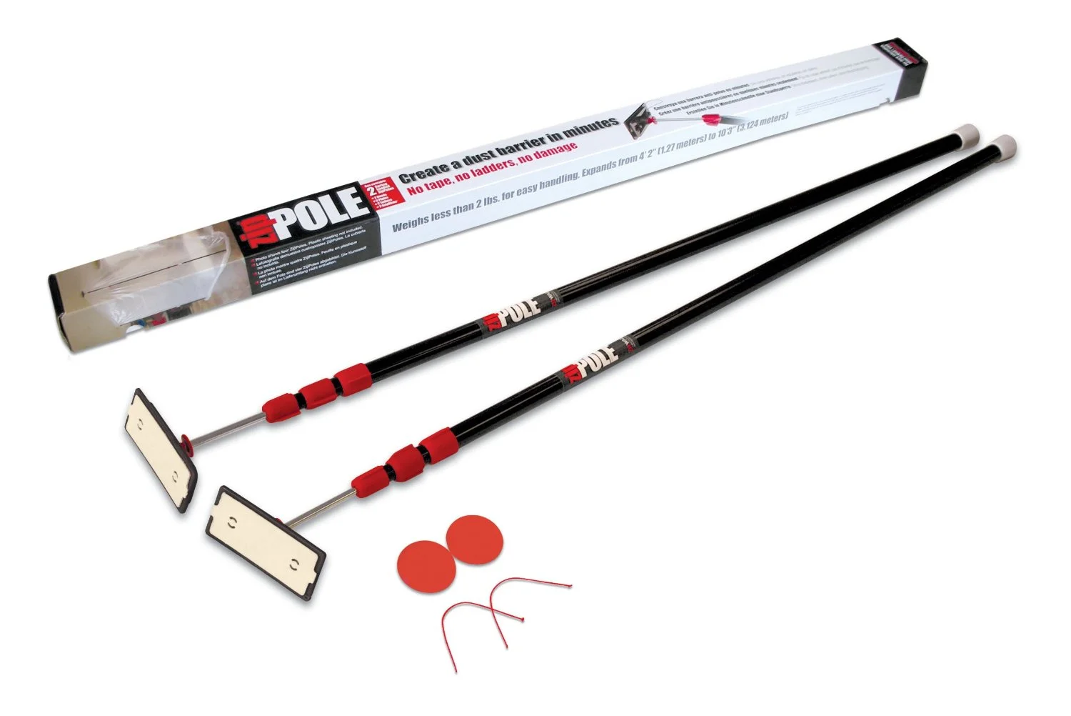 Zip Wall ZP2 Low Cost Spring Loaded Pole Dust Barrier Support Adjustable