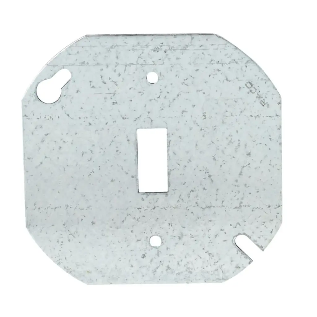 Hubbell 4-Inch Single Toggle Switch Silver Round Box Cover