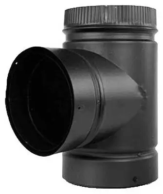 Selkirk DSP6TE-1 Double Wall Smoke Pipe Tee Cap 6 Inch Black