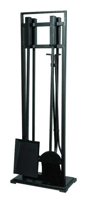 Panacea Gray Matte Metal Fireplace Tool Set Indoor and Outdoor Use