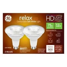 LED Light Bulbs Par30 Long Neck Diffused Soft White 12-Watt 2-Pack GE