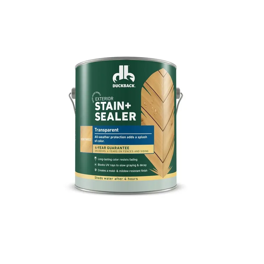 Duckback DBWB81000-16 Transparent Stain and Sealer 1 Gallon Wood Protection