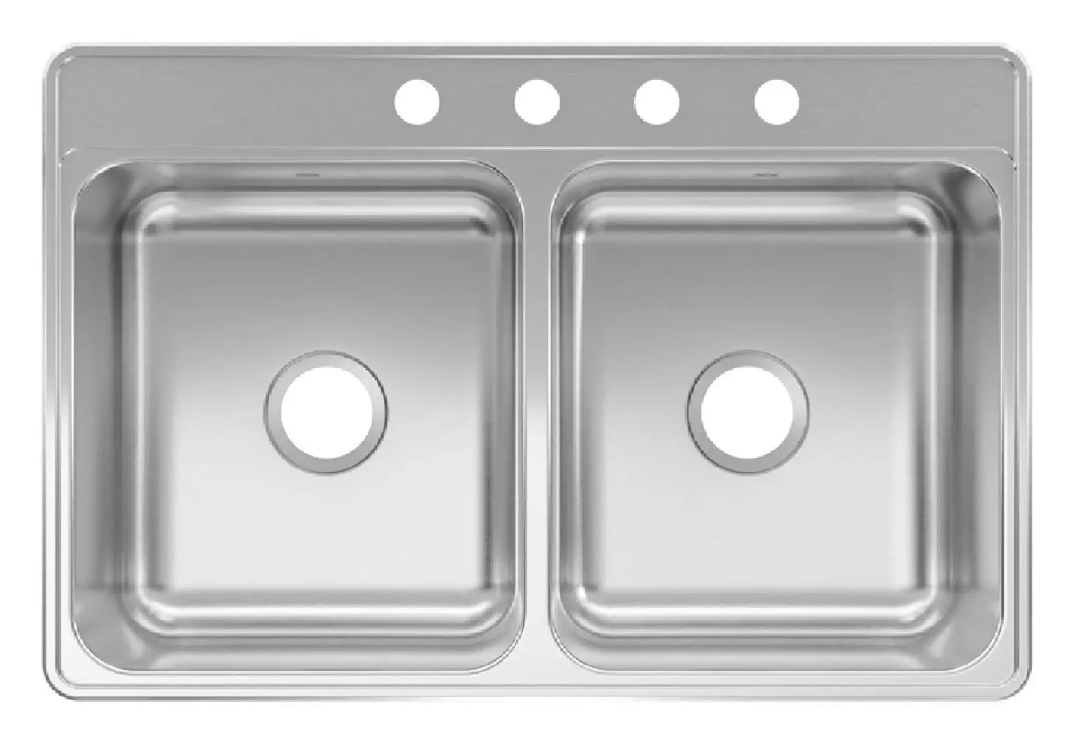 Kindred CDLA3322-7-4N Double Kitchen Sink Stainless Steel Undermount Sink Home