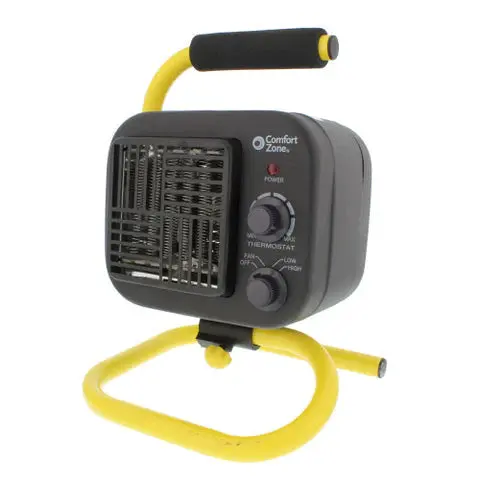 Comfort Zone Utility Shop Heater Tubular Stand Black Space Heater
