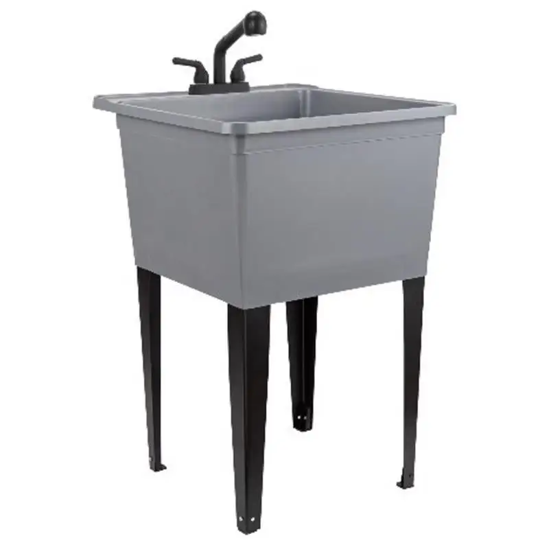 Tehila 22.875x24.7 Inch Freestanding Thermoplastic Utility Sink Laundry Sink