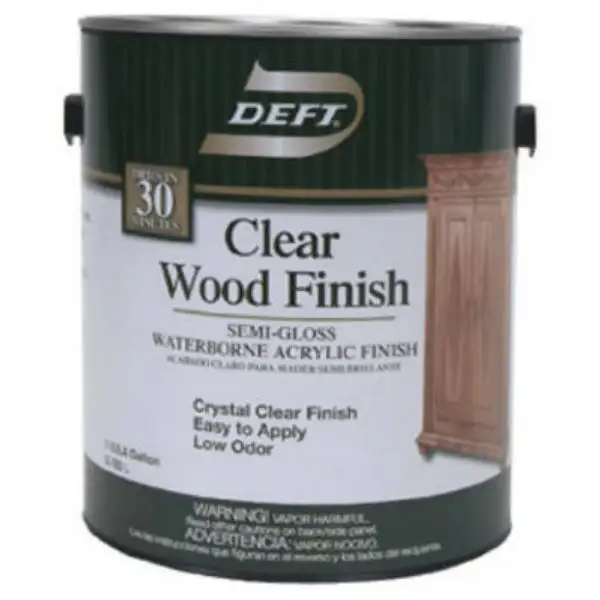 Deft C258-01 Water Based Polyurethane Varnish Semi-Gloss 1 Gallon Wood Finish