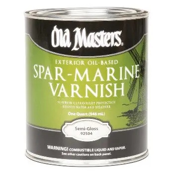 Old Masters 92504 Semi-Gloss Spar Varnish Quart Wood Protection