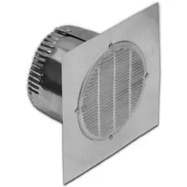 6-Inch Square Aluminum Bathroom Fan Eave Vent 4-Inch Collar Lambro