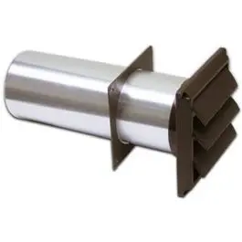 Brown Plastic Dryer Vent Tail Piece and Sleeve 4-Inch Louvered Lambro
