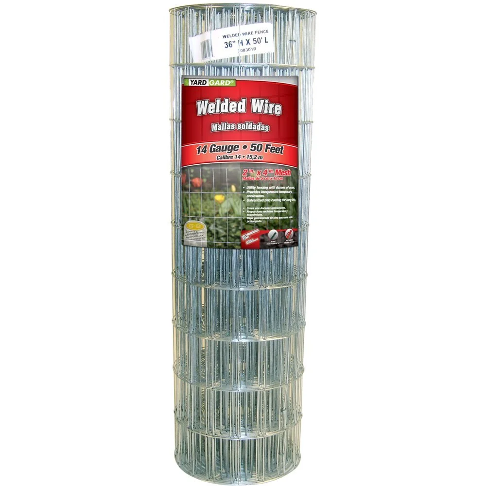 YardGard 308301B Galvanized Welded Wire Fence 14-Gauge 4x2 Mesh 36x50 Feet Garden and Yard