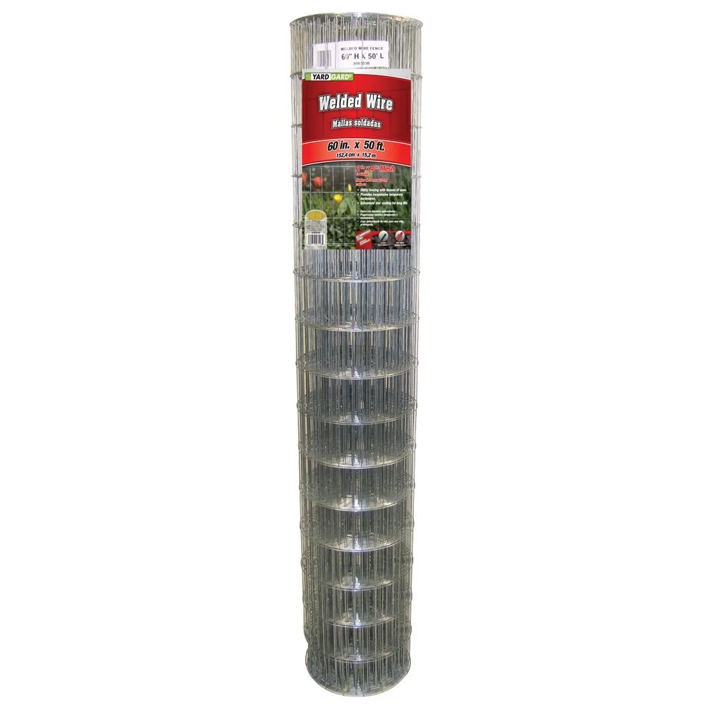 YardGard 308303B Galvanized Welded Wire Fence 14-Gauge 4x2 Mesh 60x50 Feet Large Area Fencing