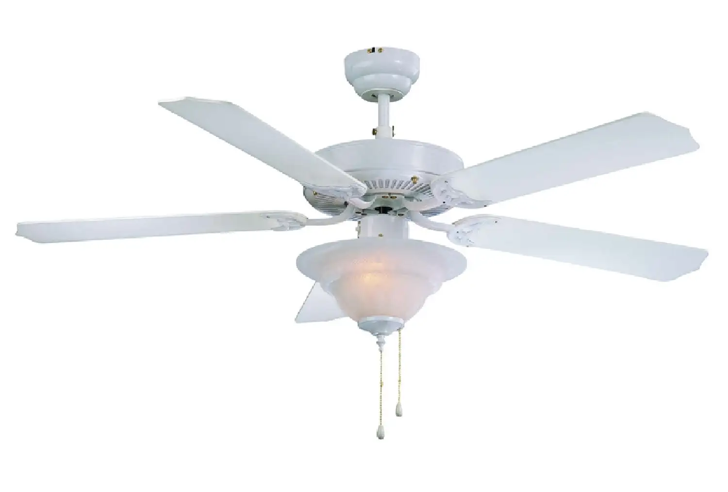 Boston Harbor CF-B552+1F242WH White Ceiling Fan Dome Light 5-Blade