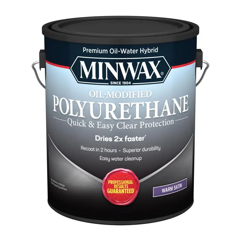 Minwax Transparent Satin Clear Water-Based Latex Oil-Modified Polyurethane 1 gal Pack 2
