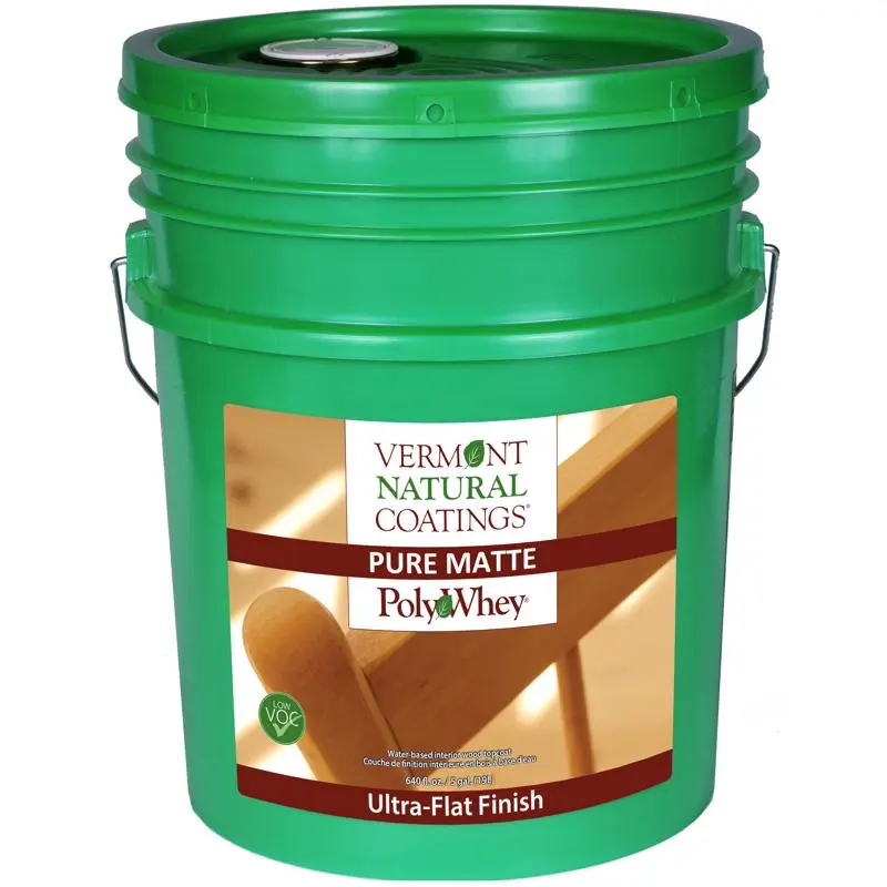 Vermont Natural Coatings PolyWhey Ultra Flat White Water-Based Wood Finish 5 Gallon